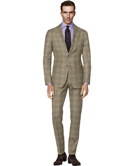 Two-button double-breasted suit with model