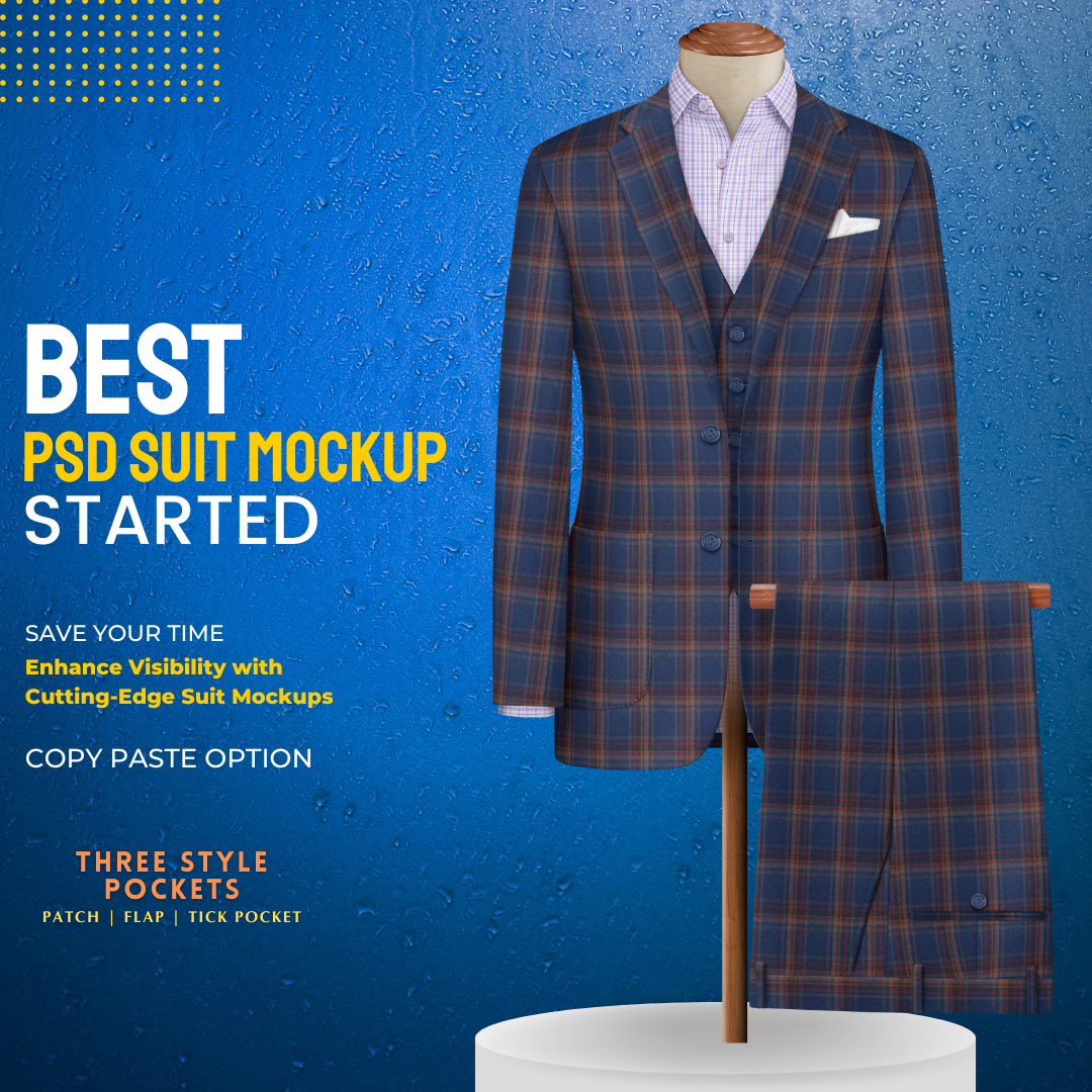 PSD Suit Mockup | Photo-Realistic Custom Apparel Design