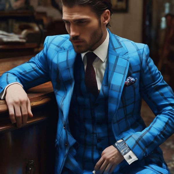 Blue Checked Suit