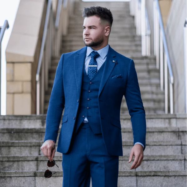 Elevate Your Style With a Sophisticated Blue Three Piece Suit