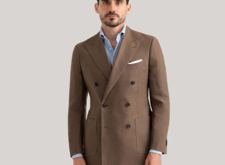 Double Breasted Linen Suit