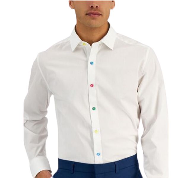 Dress Shirts with Colored Button