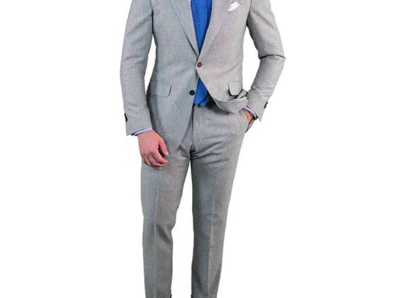 Grey Suit With Light Blue Shirt