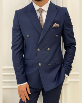 Navy Double Breasted Suit