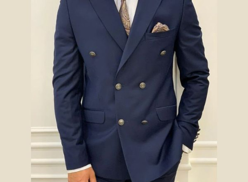 Navy Double Breasted Suit