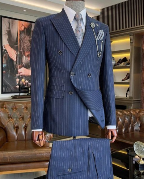 Pinstripe Double Breasted Suit