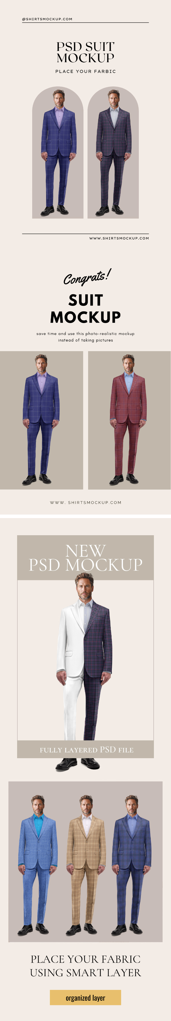 Men's Tailored Suit Mockup