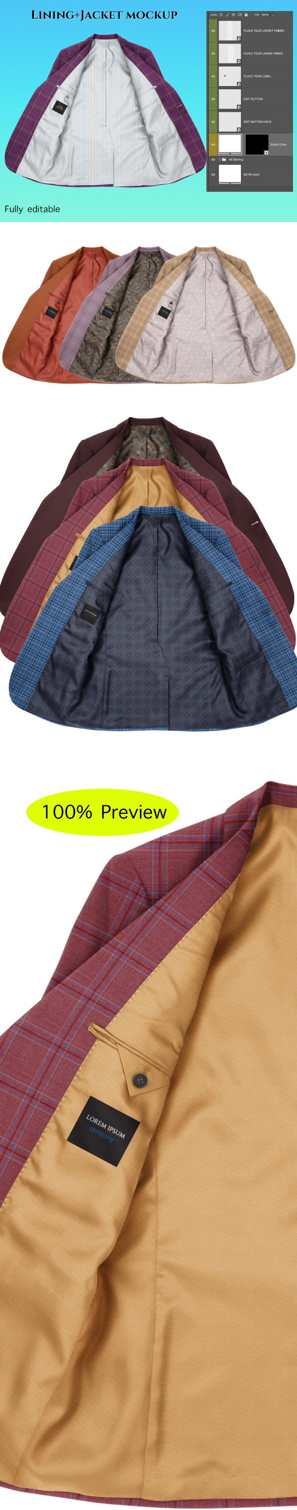 Lining Jacket Mockup