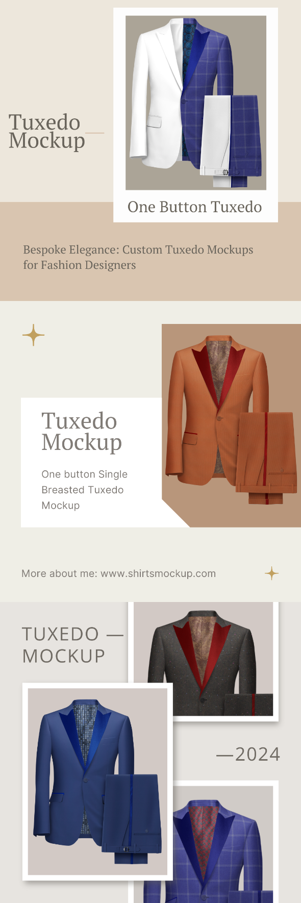 Men's Tailored Tuxedo Mockup