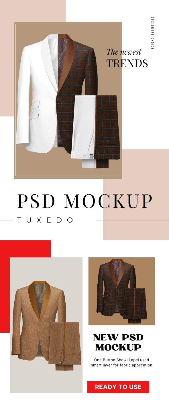 Customizable Men's Attire Mockup with Shawl Lapel