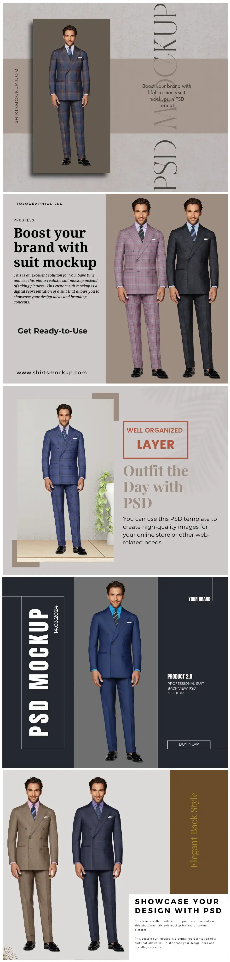 PSD Custom Suit Mockup Template